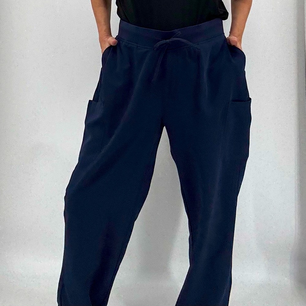 New Mandala Scrubs 8 Pocket Navy Blue Drawstring Cargo Pants Tall NWT